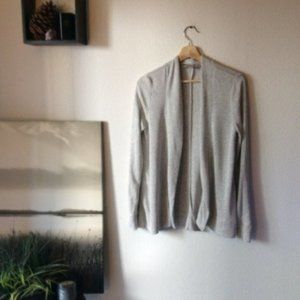 Loft Grey Draped Long Sleeved Cardigan